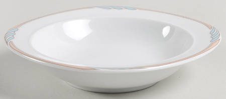 Omega Blue Peach Rim Fruit/Dessert (Sauce) Bowl