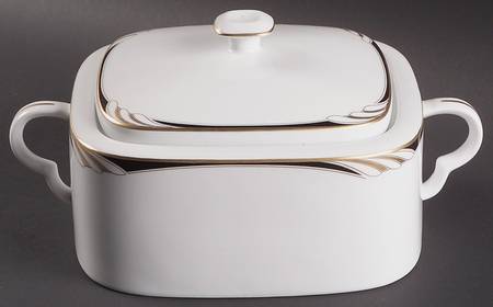 Omega White Black 2 Quart Square Casserole with Ceramic Lid