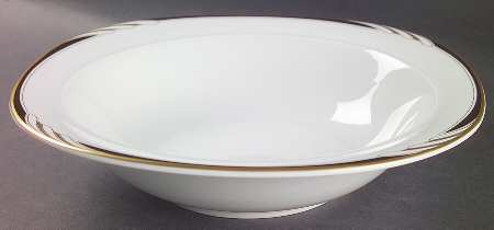 Omega White Black 9" Round Vegetable Bowl