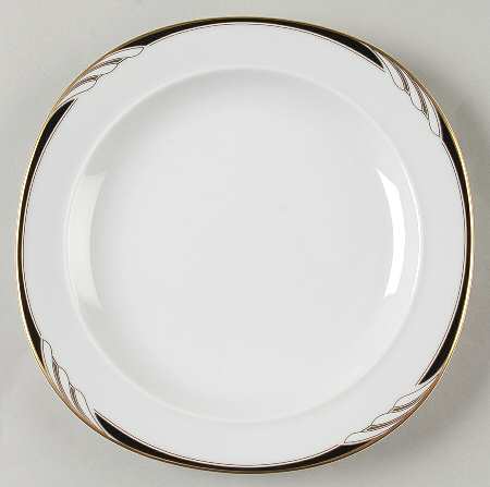Omega White Black Salad Plate