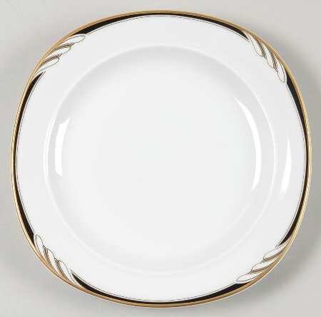Omega White Black Bread & Butter Plate