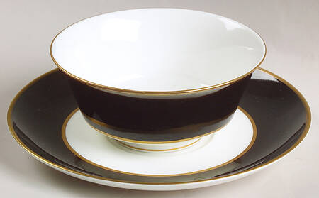 Onyx Footed Cream Soup Bowl & Saucer Set