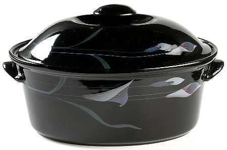 Opus Black 2 Quart Oval Covered Casserole