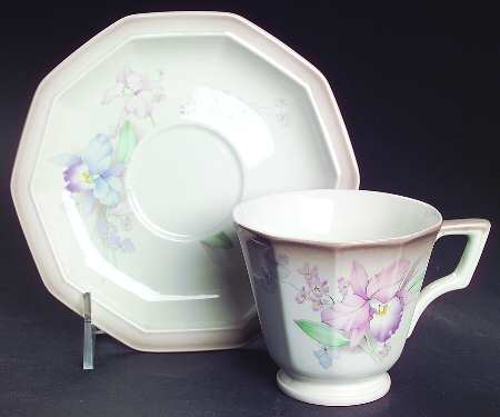 Orchids Footed Cup & Saucer Set