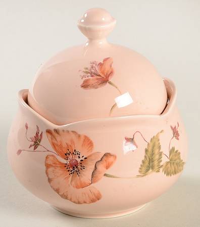 Oriental Poppy Sugar Bowl & Lid