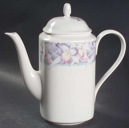 Orchid Spray Coffee Pot & Lid