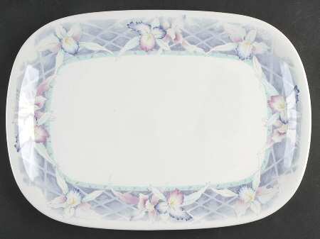 Orchid Spray 14" Oval Serving Platter