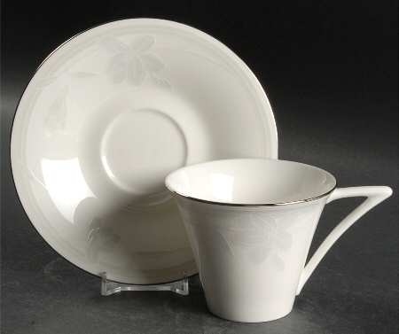 Ovation White Flat Cup & Saucer Set