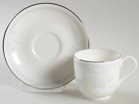 Ovation White Flat Demitasse Cup & Saucer Set