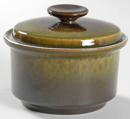 Ovation Brown & Green Sugar Bowl & Lid