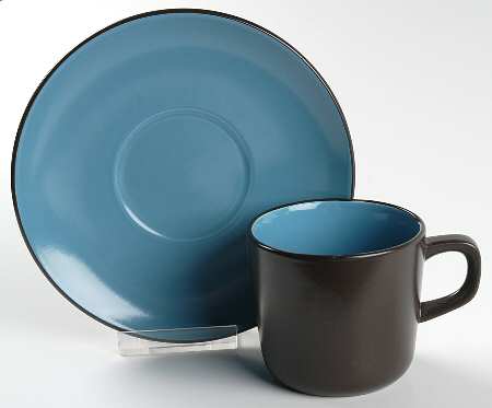 Pacific Blue Flat Cup & Saucer Set