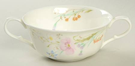 Pastel Bouquet Flat Cream Soup Bowl
