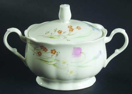 Pastel Bouquet Sugar Bowl & Lid