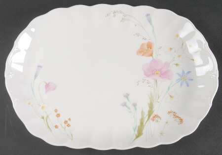 Pastel Bouquet 15" Oval Serving Platter