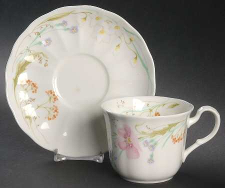 Pastel Bouquet Flat Cup & Saucer Set by Mikasa