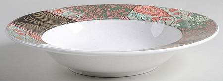 Paisley Brocade Large Rim Soup Bowl