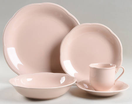 Pale Coral 5 Piece Place Setting