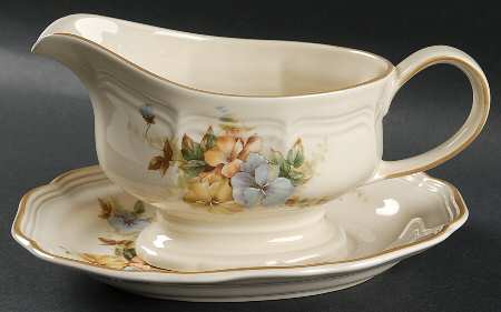 Pansies Gravy Boat & Underplate