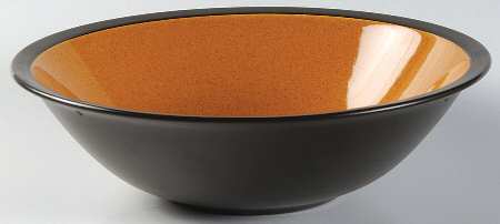 Paprika Orange Brown 9" Round Vegetable Bowl