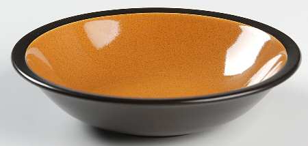 Paprika Orange Brown Rim Soup Bowl