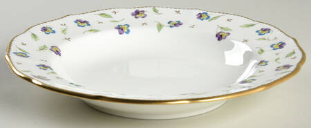 Pansy Parade Large Rim Soup Bowl