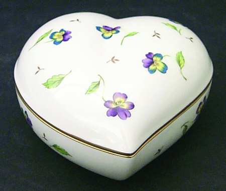 Pansy Parade Heart Shape Box & Lid