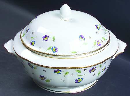 Pansy Parade 2 Qt Round Covered Casserole