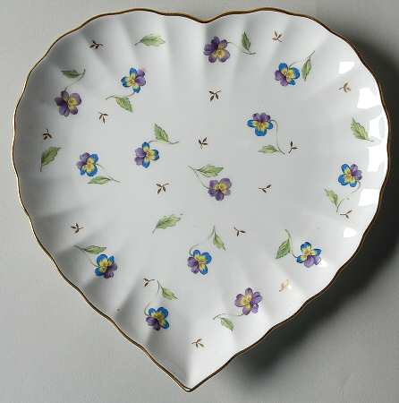 Pansy Parade Heart Shaped Dish