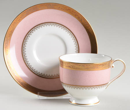 Palatial Pink Footed Cup & Saucer Set by Mikasa