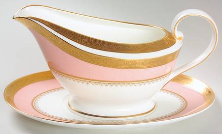 Palatial Pink Gravy Boat & Underplate