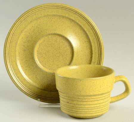 Painted Sands Yellow Flat Cup & Saucer Set
