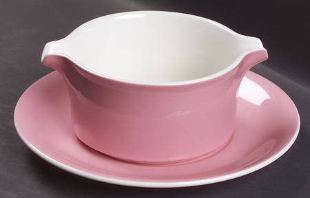 Pastelle Pink Gravy Boat & Underplate