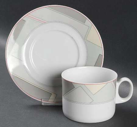 Patchwork Flat Cup & Saucer Set