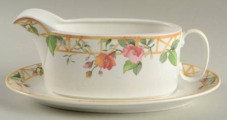 Parisian Trellis Gravy Boat & Underplate