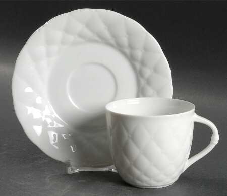 Palladio White Flat Cup & Saucer Set