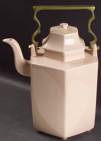 Peach Bloom Brass Handle Coffee Pot & Lid