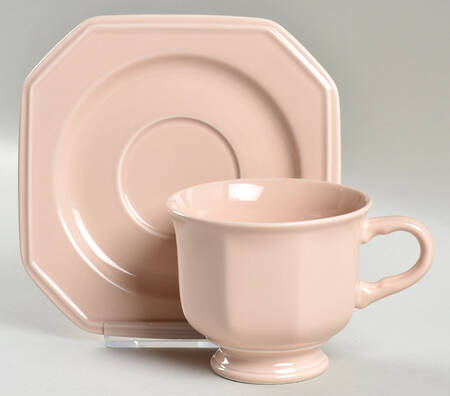Peach Bloom Footed Cup & Saucer Set