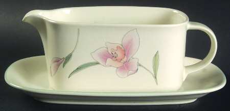 Peach Blooms Gravy Boat & Underplate (Relish/Butter)