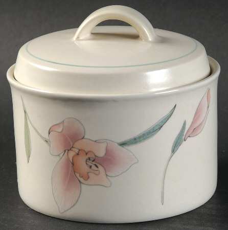Peach Blooms Sugar Bowl & Lid