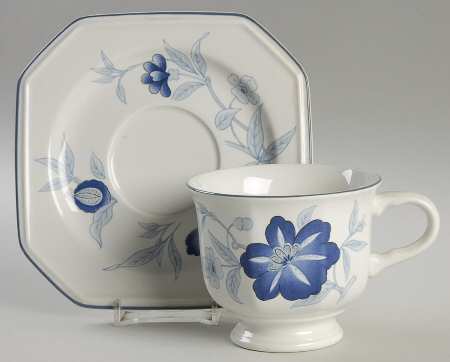 Persian Blue Footed Cup & Saucer Set