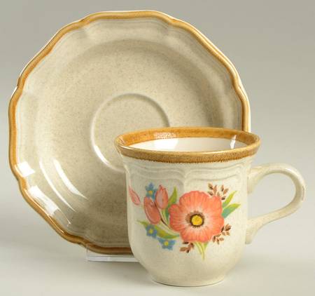Peach Petals Flat Cup & Saucer Set