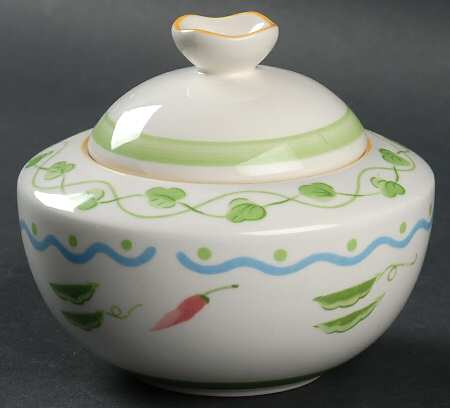 Peas & Peppers Sugar Bowl & Lid