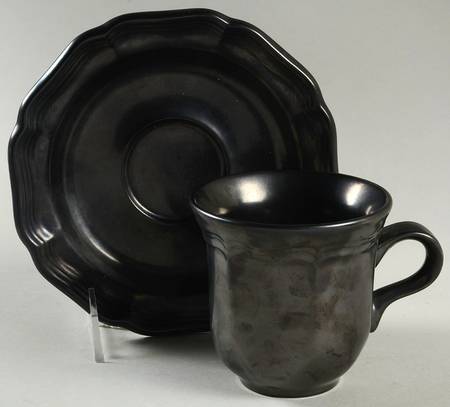 Pewter Plus Flat Cup & Saucer Set