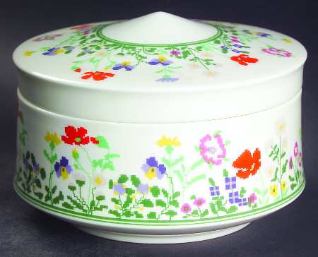 Petit Point Sugar Bowl & Lid