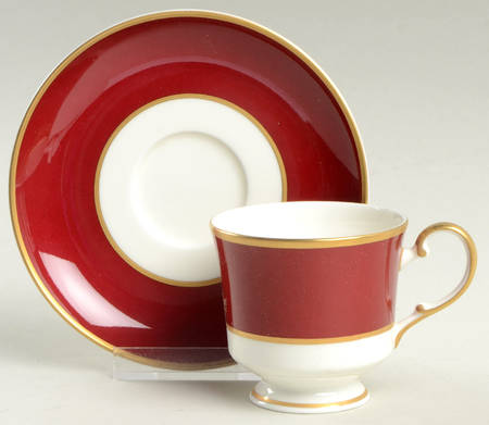 Persian Red Footed Demitasse Cup & Saucer Set