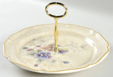Perennials Round Serving Plate with Center Handle (Dp) Hc
