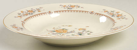 Peony Rose Rim Soup Bowl