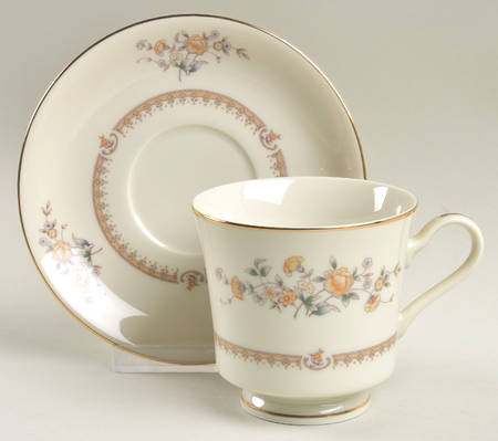 Peony Rose Footed Cup & Saucer Set