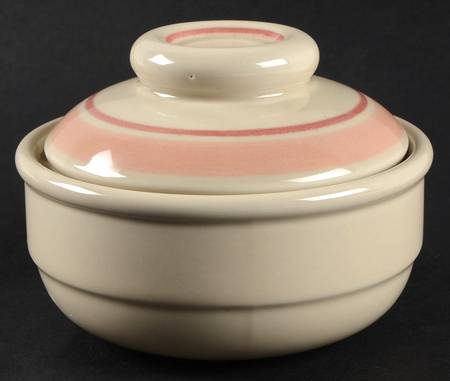 Peach Sherbert Sugar Bowl & Lid