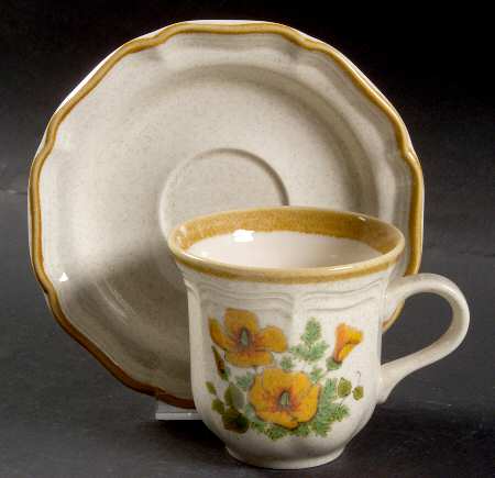 Petunias Flat Cup & Saucer Set